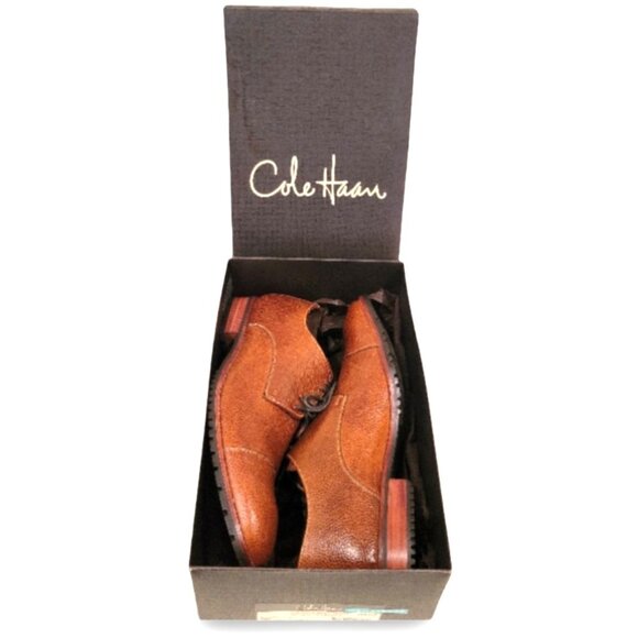 Cole Haan Men’s Brown Grain Leather Cap-Toe OxfordsWaterproofSize 10.5N